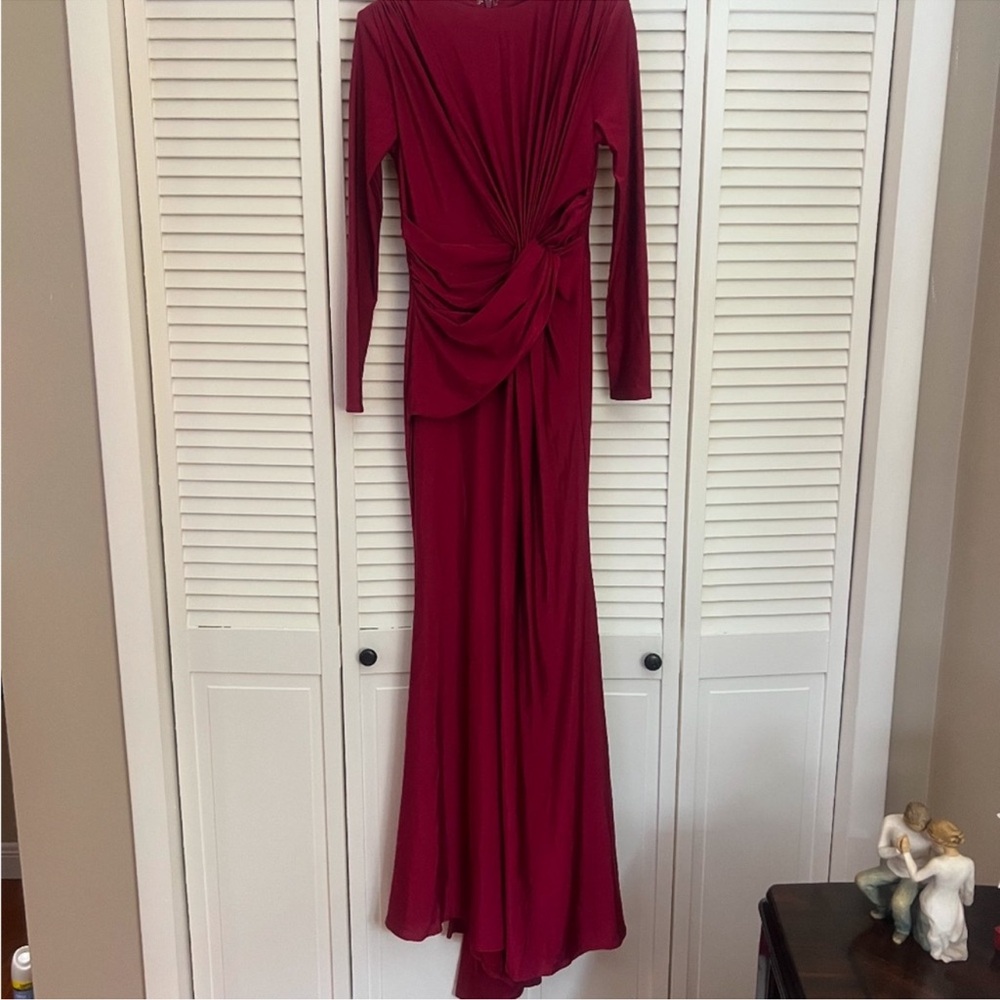 Elegant Red Long Sleeve Dress, like new